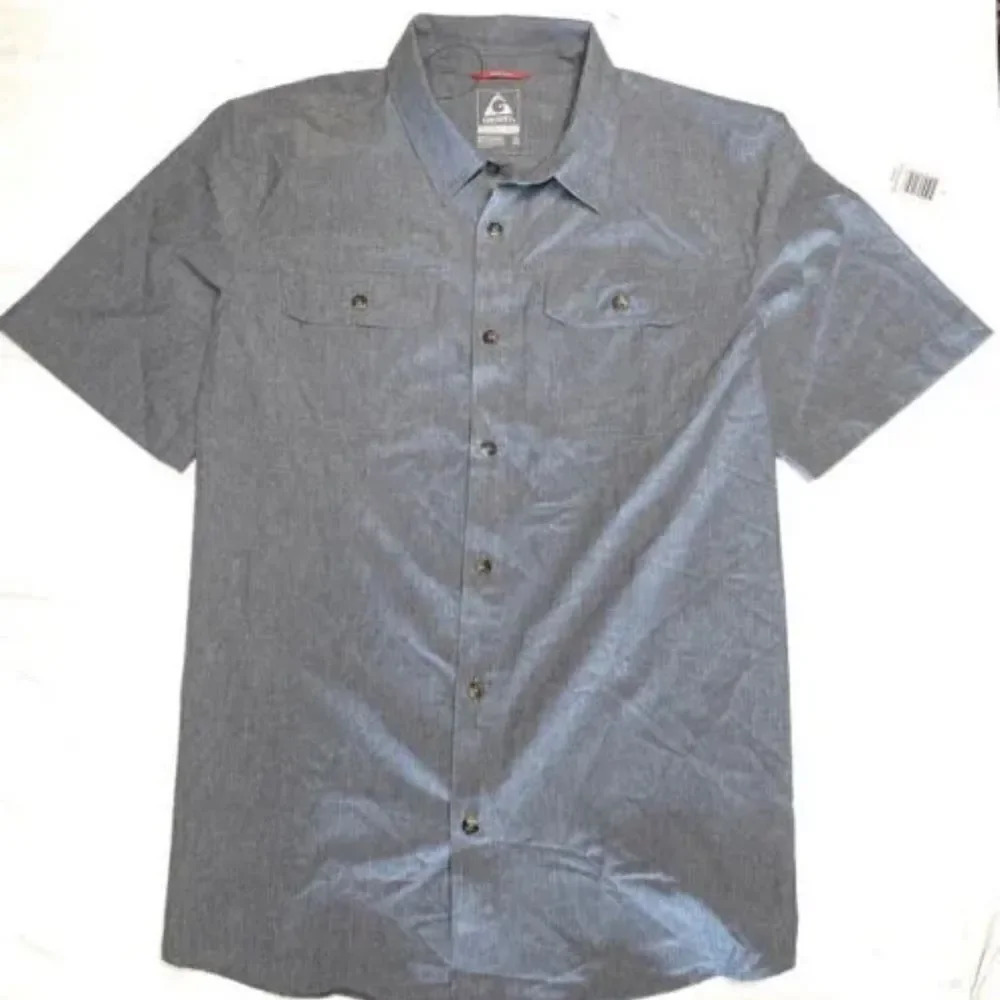 Gerry men's short-sleeved woven shirt blue